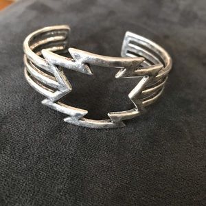 Lucky cuff bracelet Native American style silver